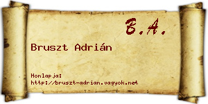 Bruszt Adrián névjegykártya